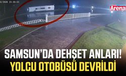 Samsun’da dehşet anları! Yolcu otobüsü devrildi