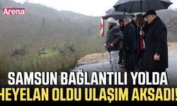 Samsun bağlantılı yolda heyelan oldu ulaşım aksadı!
