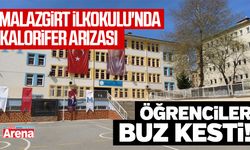 Malazgirt İlkokulu'nda kalorifer arızalandı: Öğrenciler buz kesti