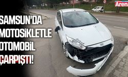 Samsun'da motosikletle otomobil çarpıştı!