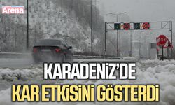 Samsun-Ordu karayolunda kar etkisini gösterdi