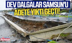 Dev dalgalar Samsun'u adete yıktı geçti!