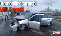 Otomobiller çarpıştı: 1 ölü, 5 yaralı!