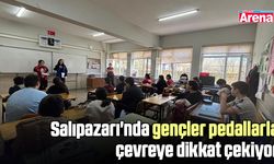 Salıpazarı'nda gençler pedallarla çevreye dikkat çekiyor