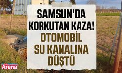 Samsun'da korkutan kaza! Otomobil su kanalına düştü