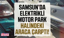 Samsun’da elektrikli motor park halindeki araca çarptı!