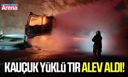 Kauçuk yüklü tır alev aldı!