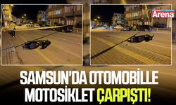 Samsun'da otomobille motosiklet çarpıştı!