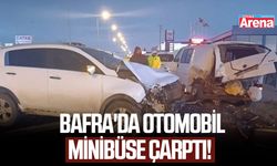 Bafra'da otomobil minibüse çarptı!