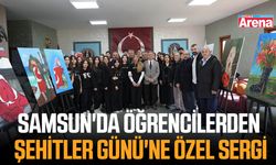 Samsun'da öğrencilerden Şehitler Günü'ne özel sergi