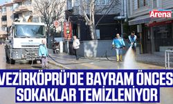 Vezirköprü'de bayram öncesi sokaklar temizleniyor