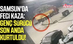Samsun'da feci kaza: Genç sürücü son anda kurtuldu!
