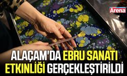 Alaçam'da ebru sanatı etkinliği gerçekleştirildi