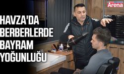 Havza'da berberlerde bayram yoğunluğu