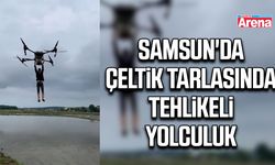 Samsun'da çeltik tarlasında tehlikeli yolculuk