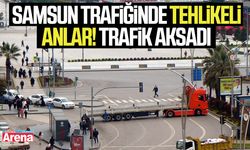 Samsun trafiğinde tehlikeli anlar!