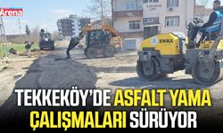 Tekkeköy'de asfalt yama çalışmaları sürüyor