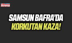 Samsun Bafra'da otomobil tarlaya uçtu