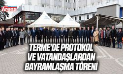 Terme'de protokol ve vatandaşlardan bayramlaşma töreni