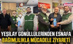Yeşilay gönüllülerinden esnafa bağımlılıkla mücadele ziyareti