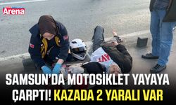 Samsun’da motosiklet yayaya çarptı! Kazada 2 yaralı var