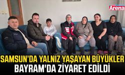 Samsun’da yalnız yaşayan büyükler Bayram'da ziyaret edildi