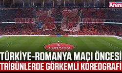 Türkiye-Romanya maçı öncesi tribünlerde görkemli koreografi