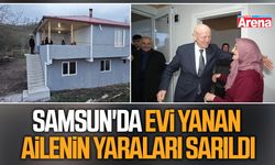Samsun'da evi yanan ailenin yaraları sarıldı