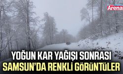 Yoğun kar yağışı sonrası Samsun’da renkli görüntüler