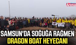 Samsun'da soğuğa rağmen Dragon Boat heyecanı