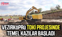 Vezirköprü TOKİ projesinde temel kazılar başladı