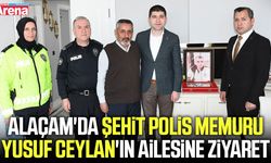 Alaçam'da şehit polis memuru Yusuf Ceylan'ın ailesine ziyaret