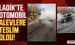 Ladik'te seyir halindeki otomobil alevlere teslim oldu!