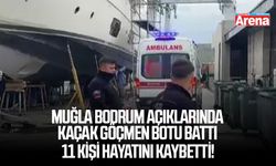 Muğla Bodrum açıklarında kaçak göçmen botu battı
