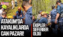 Atakum'da kayalıklarda can pazarı! Ekipler seferber oldu
