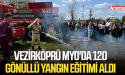 Vezirköprü MYO'da 120 gönüllü yangın eğitimi aldı