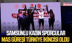 Samsunlu kadın sporcular Mas Güreşi Türkiye ikincisi oldu