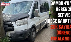 Samsun'da öğrenci servisi direğe çarptı!