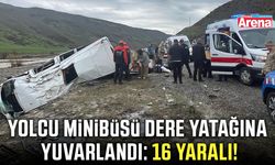 Yolcu minibüsü dere yatağına yuvarlandı!