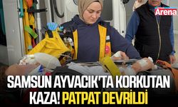 Samsun Ayvacık'ta korkutan kaza! Patpat devrildi