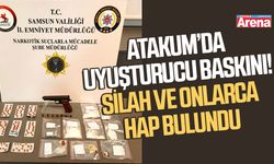 Atakum’da uyuşturucu baskını! Silah ve onlarca hap bulundu