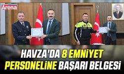 Havza'da 8 emniyet personeline başarı belgesi