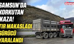 Samsun'da korkutan kaza! Tır makasladı