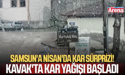 Samsun'a Nisan'da kar sürprizi! Kavak'ta kar yağışı başladı
