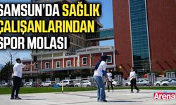 Samsun’da sağlık çalışanlarından spor molası