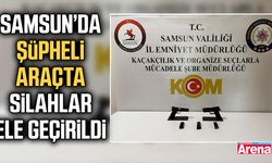 Samsun’da şüpheli araçta silahlar ele geçirildi