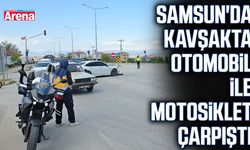 Samsun'da kavşakta otomobil ile motosiklet çarpıştı