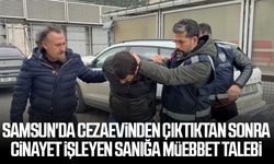 Samsun'da cezaevinden çıktıktan sonra cinayet işleyen sanığa müebbet talebi