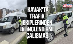 Kavak'ta trafik ekiplerinden bilinçlendirme çalışması