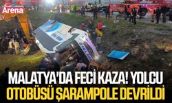 Malatya'da feci kaza! Yolcu otobüsü şarampole devrildi
